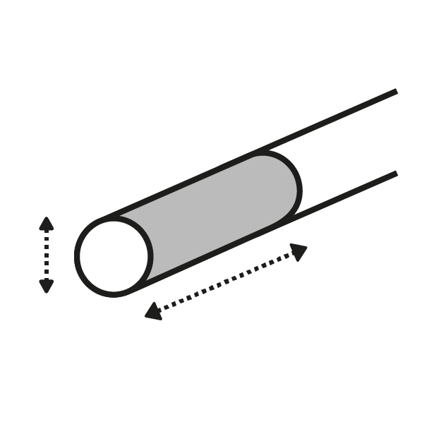 Tube length 8 x 15 mm