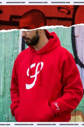 sudadera roja smokingpaper