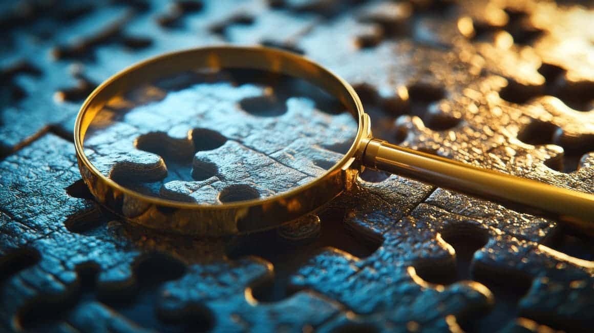 Lupa sobre puzzle simbolizando preguntas y misterios que nadie ha resuelto
